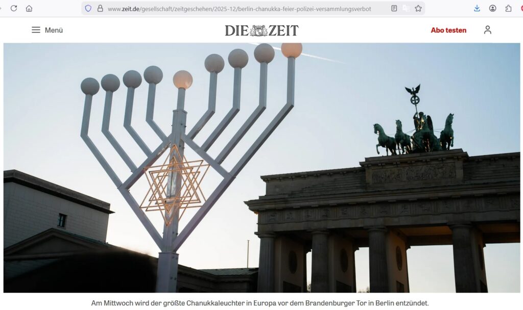 Chanukka, BRD, Berlin, Licht, Judentum, Religion, Berlin, Europas größter jüdischer Leuchter in Berlin,